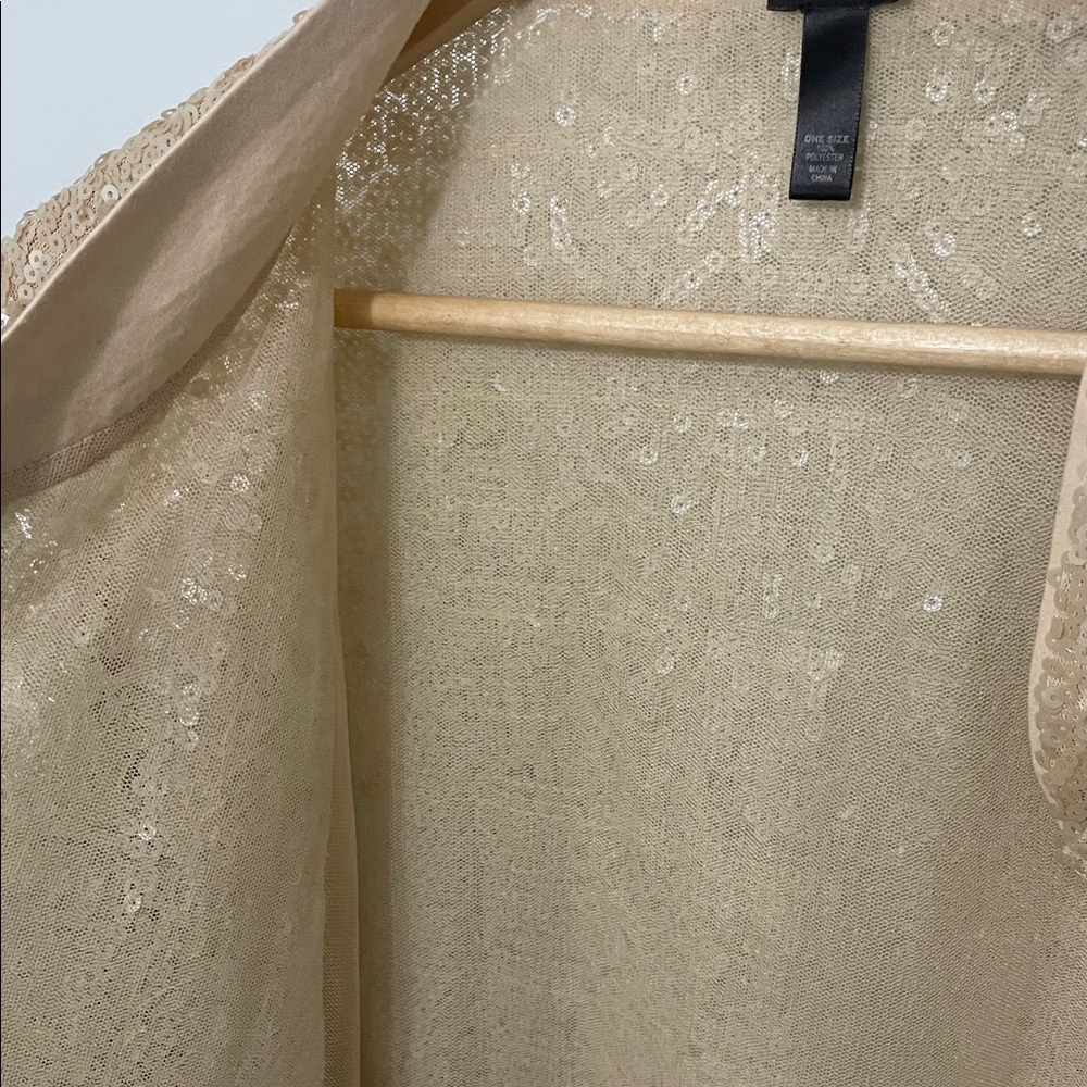 Gold Sequin Open Front Jacket - image 7